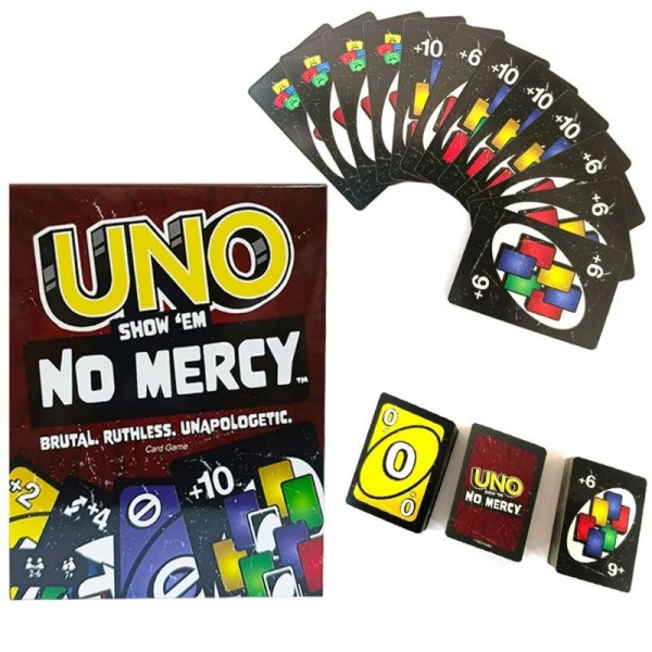Jogo de Cartas UNO Show 'em no Mercy Card Game Novo para criança, Multiplayer Familia Entretenimento para amigos