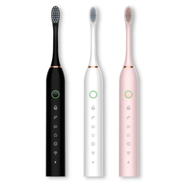Escova de dentes elétrica recarregável Sonic IPX7 Com Cabeça Substituivel inteligente À Prova D'água