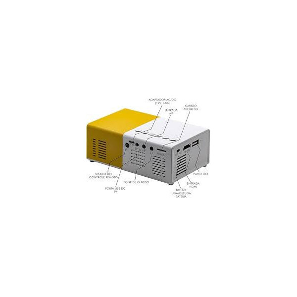 Mini Projetor Portátil Led 1080p 600 Lúmens Hdmi YG300