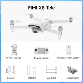 Drone FIMI X8 Tele Max drone com grande angular e tele câmera 30x Zoom híbrido 4K 60fps 20KM GPS AI Super Night Video