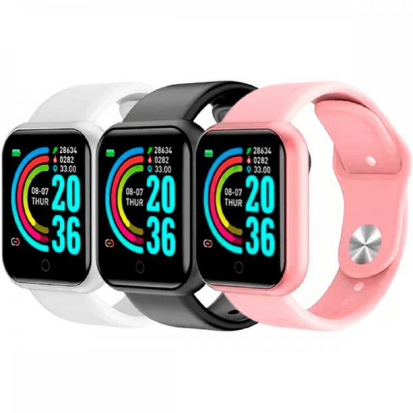 Smartwatch D20 relógio com tela hd y68 bluetooth com lembrete chamada monitor de frequência