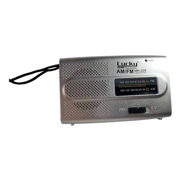 Rádio Portátil De Bolso Portátil AM FM Pilha MK 228 com Alça Presente Pai Mãe Vó