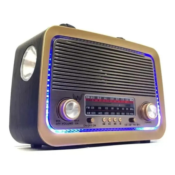 Radio Retro bluetooth ,entrada usb,microsd lanterna e sainda auxiliar AD-3199